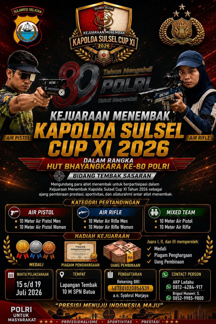 Kejuaraan Menembak Kapolda Sulsel Cup XI 2026 – Bidang Tembak Sasaran